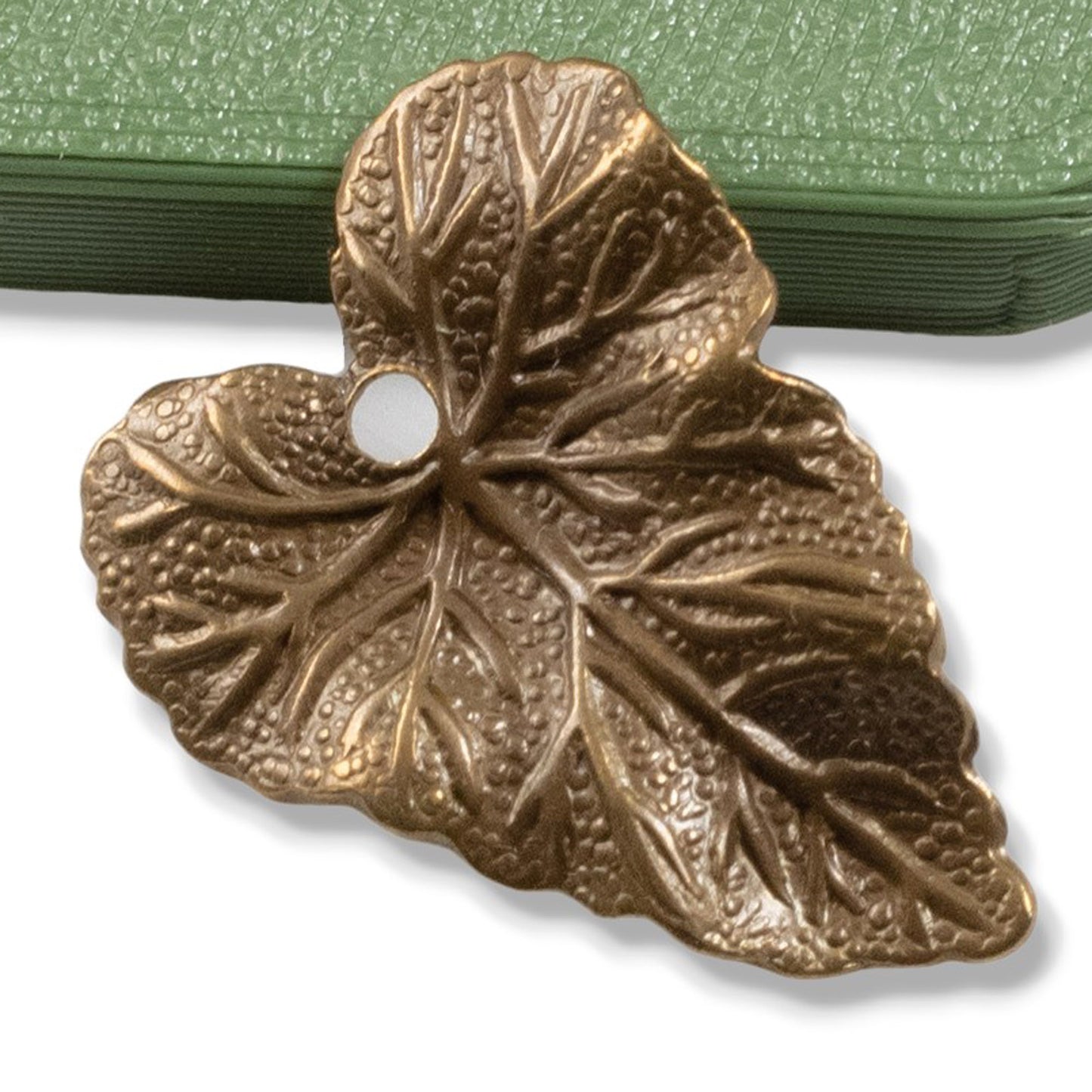 Woodland Leaf Charms: Natural Brass Vintaj Stamping Autumn Earring Findings 4-Pack
