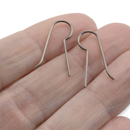 Titanium Earring Hooks 20 Pack: Regular Leg Ear Wire Blanks Hypoallergenic Sensitive Ears USA Made