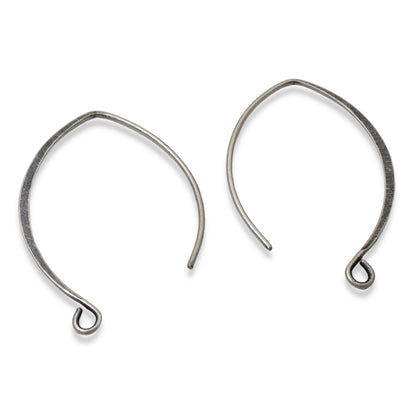 4-Pack V-Style Antique Silver Plated Ear Wires - 33mm Long - Nunn Design - USA Made