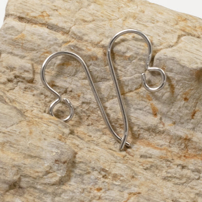 10 Gray Niobium Ear Wires Regular Loop, Hypoallergenic Earring Hooks