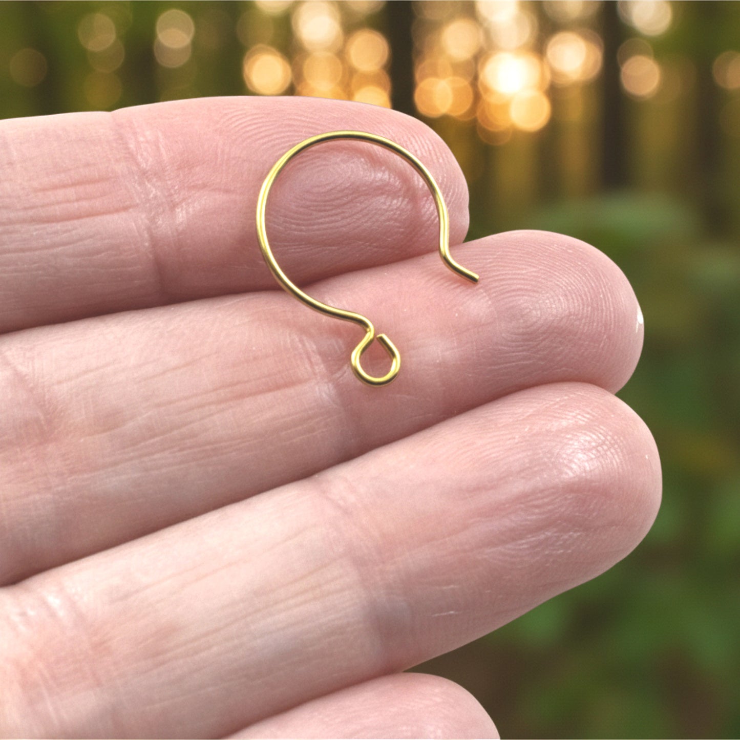 Yellow Niobium Circle Hoop Ear Wires, Hypoallergenic, USA Made, 4-Pack