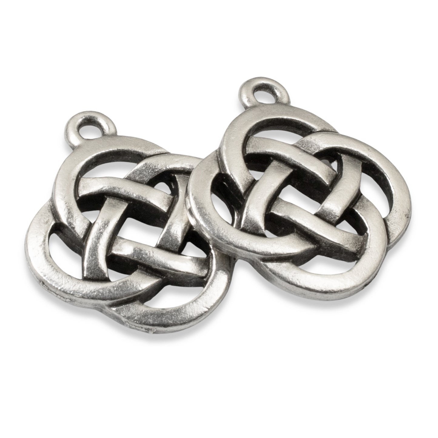 4 Silver Celtic Open Knot Charms, TierraCast Infinity Pendants for DIY Jewelry