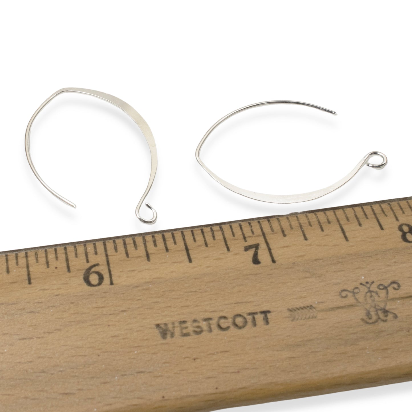 4-Pack V-Style Sterling Silver Plated Ear Wires - 33mm Long - Nunn Design - USA Made