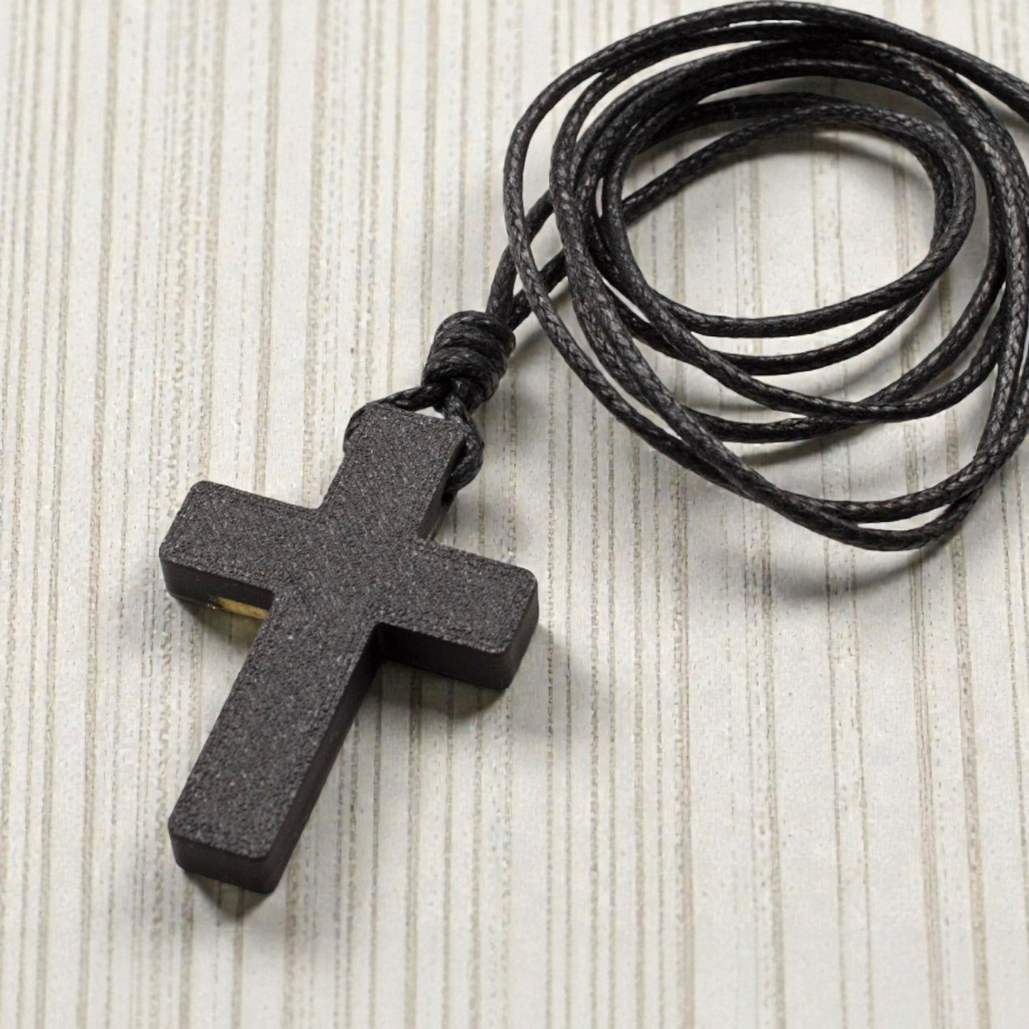 Black Kintsugi Cross Necklace, Inspirational Wearable Art, Handmade Pendant, Meaningful Gift, Japanese Philosophy Jewelry