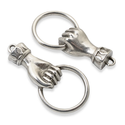 Hand Holding Ring Connector, Silver Customizable Charm Holder, Versatile 2-Pack