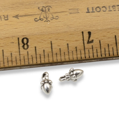 Tiny Silver Acorn Charms, 10-Pack TierraCast Autumn Woodland Nature Pendants