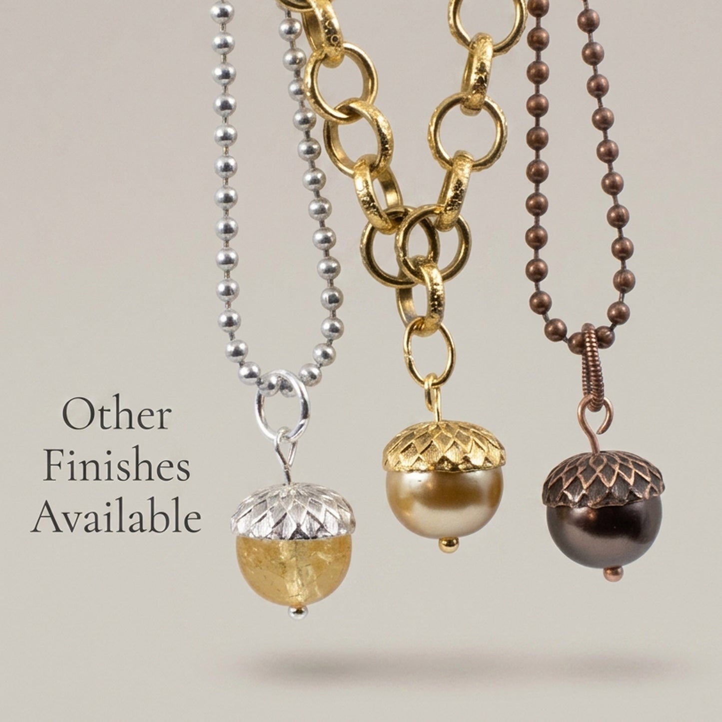 Copper Acorn Bead Caps: Antiqued 4-Pack Fits 12mm Beads Nunn Design Fall Jewelry