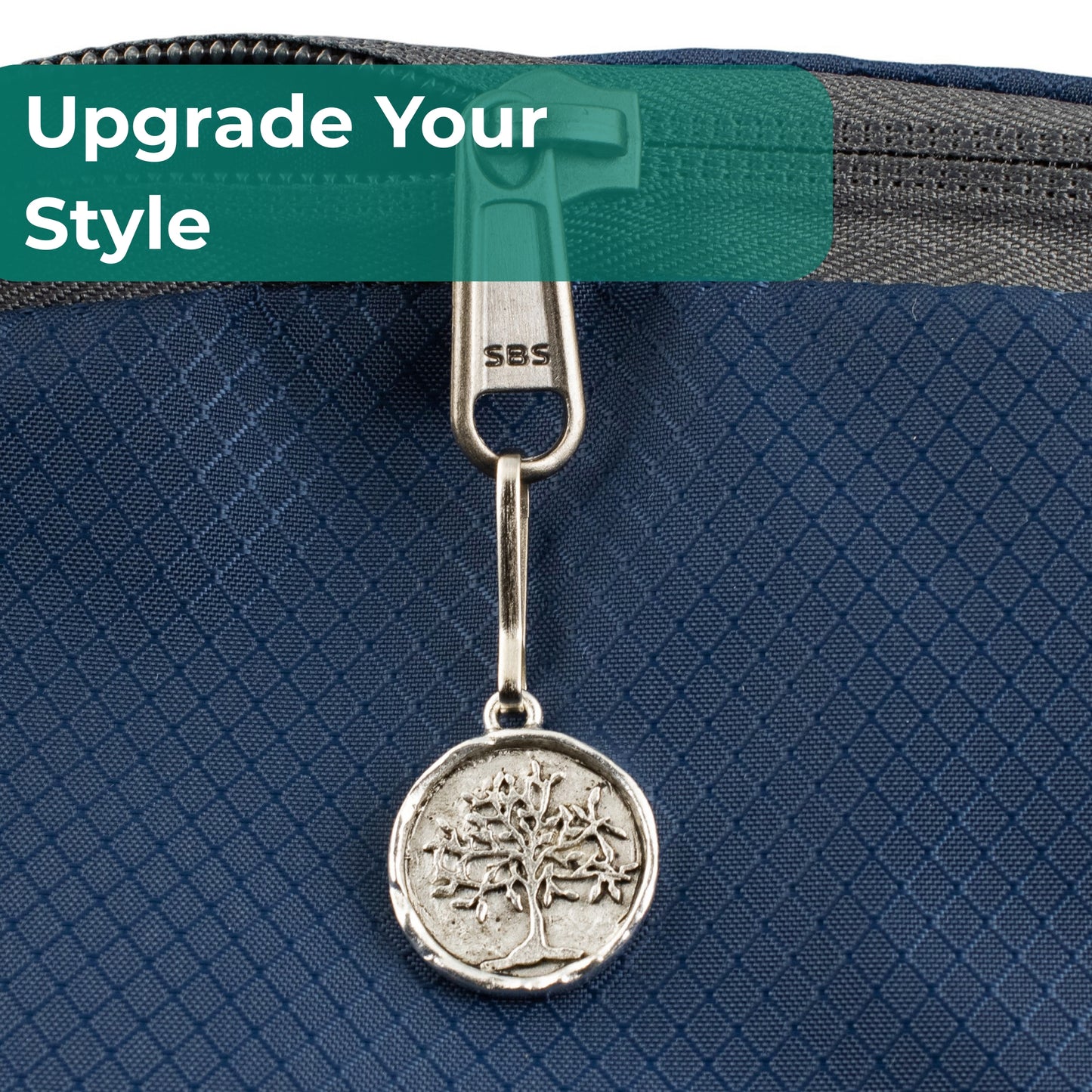 Tree of Life Zipper Charm, Pewter Bag Accessory, Keychain Clip, Purse Decoration