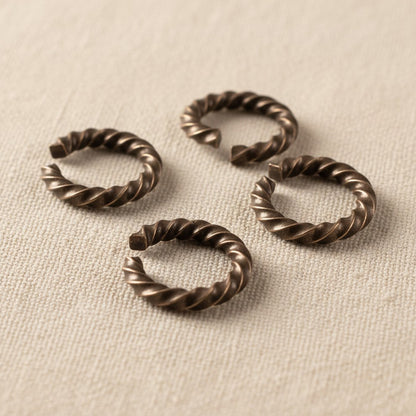 Copper Rope Jump Rings: 14 Gauge Twisted Artisan Charm Connectors 10 Pack
