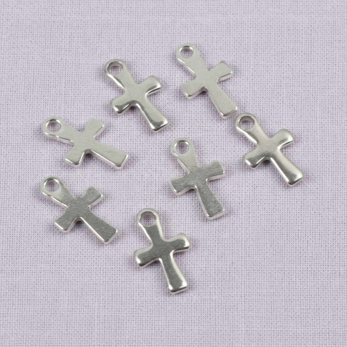 Stainless Steel Mini Cross Charms, 15Pcs Dainty Spiritual Jewelry Embellishment