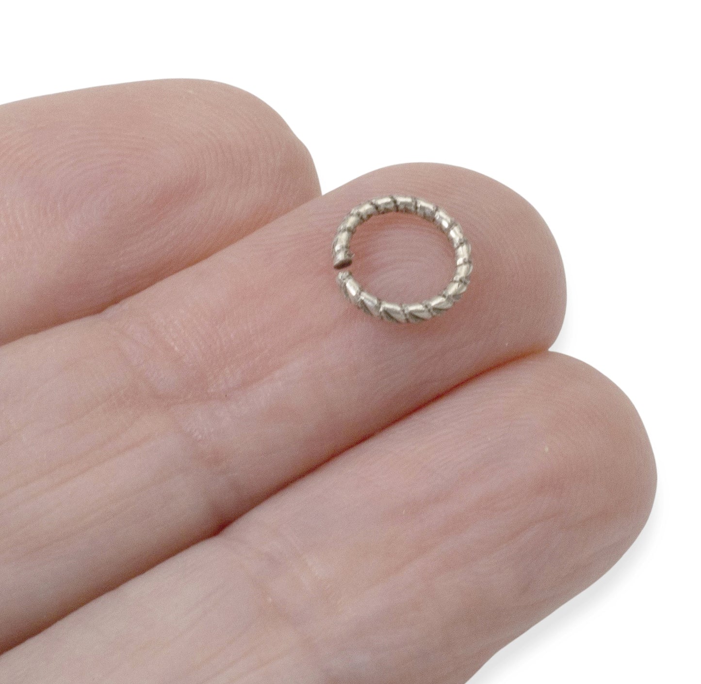 Circle Jump Rings Antique Silver Textured, 20-Pack 9mm Nunn Design Findings