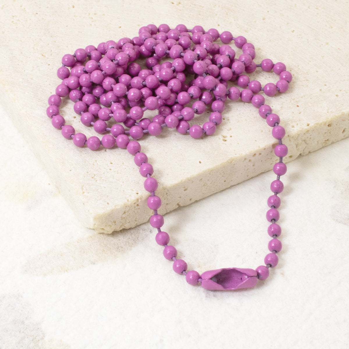 Magenta Pink Ball Chain Necklaces, 5-Pack Party Supplies, USA Made Steel, Group Crafts, Custom Jewelry, 30" Dog Tag, 2.4mm