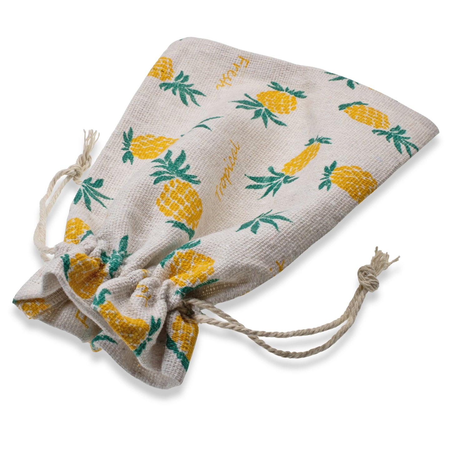 Pineapple Drawstring Bags, 5-Pack Tropical Party Favor Gift Candy Pouch 5"x7"