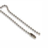 10-Pack 24" Aluminum Ball Chain Necklaces - 2.4mm #3 Bead Chain - Military Style