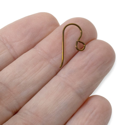 50-Pack Bronze Niobium Ear Wires, Professional Jewelry Supply, Hypoallergenic