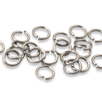 Gray Niobium Jump Rings 5mm, 20G Hypoallergenic Jewelry Making, 20-Pack USA Made