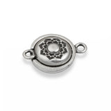 1 Set Pewter Lotus Magnetic Clasp, TierraCast Dark Silver Boho Flower Clasp
