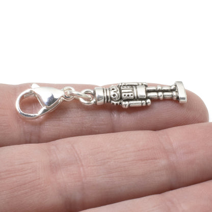 Silver Nutcracker Clip-On Bag Charm - Christmas or Ballet Lover's Accessory