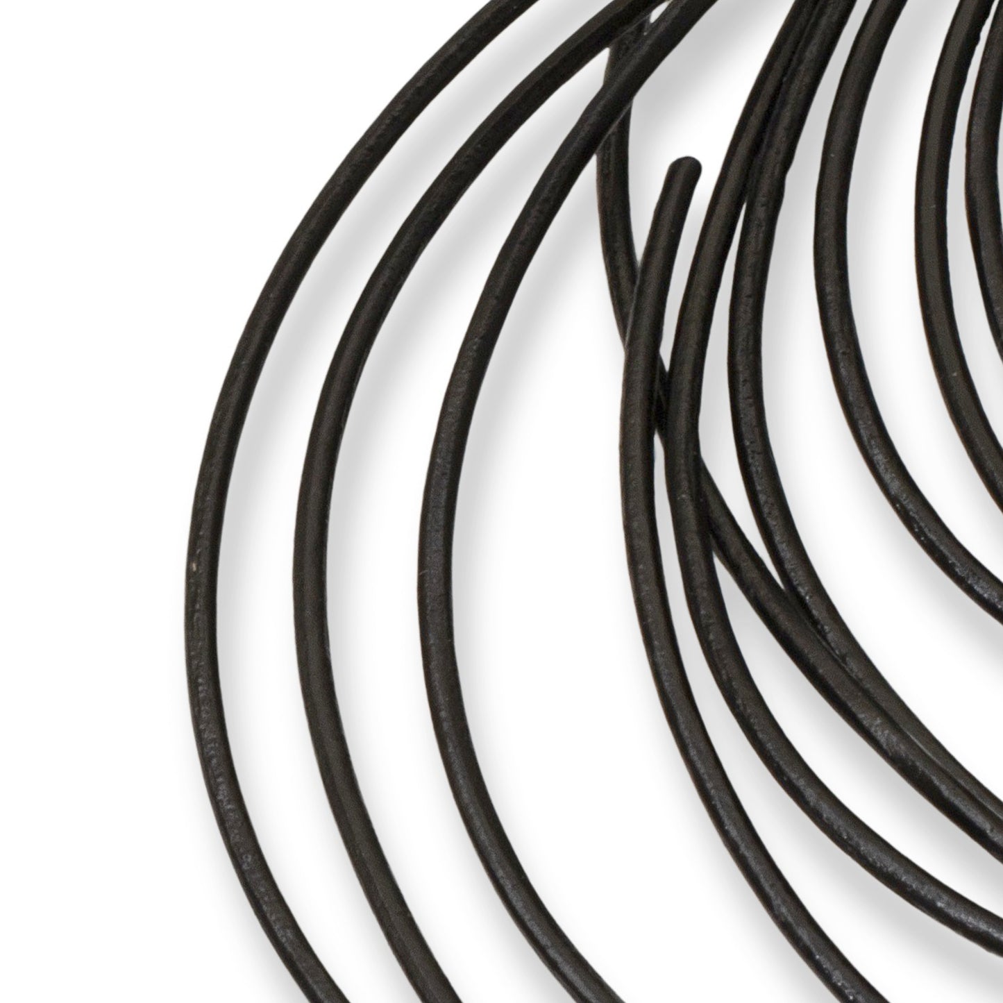 1.5mm Black Round Leather Cord 15 Feet, Genuine Cowhide Jewelry Making Supplies