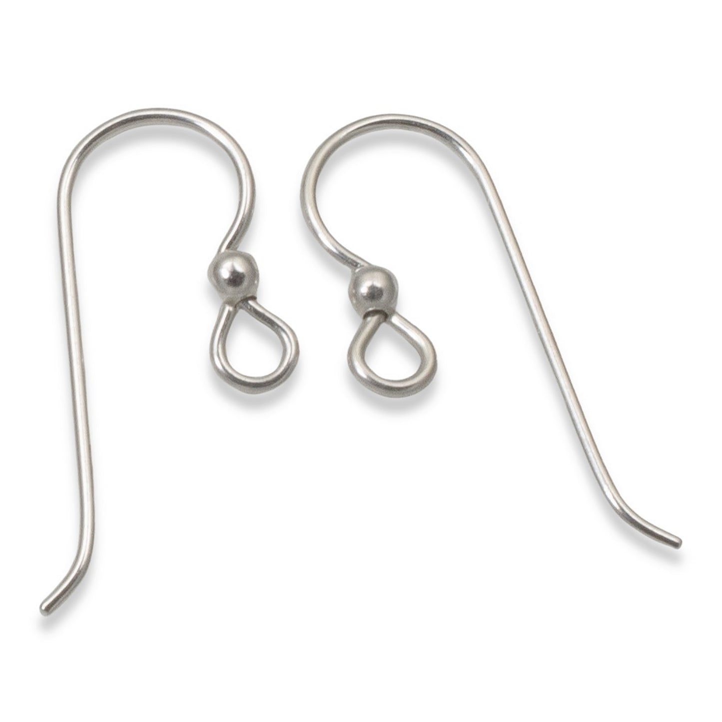 Sterling Silver Ear Wires with 2.5mm Bead 10-Pack, USA Made French Hook Earring Findings