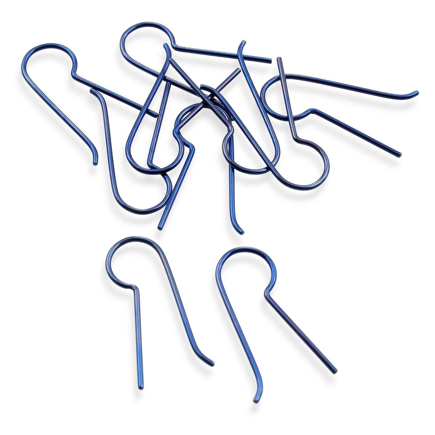 Niobium Earring Hooks Dark Blue 10 Pack: Regular Leg Ear Wire Blanks Hypoallergenic Sensitive Ears USA Made