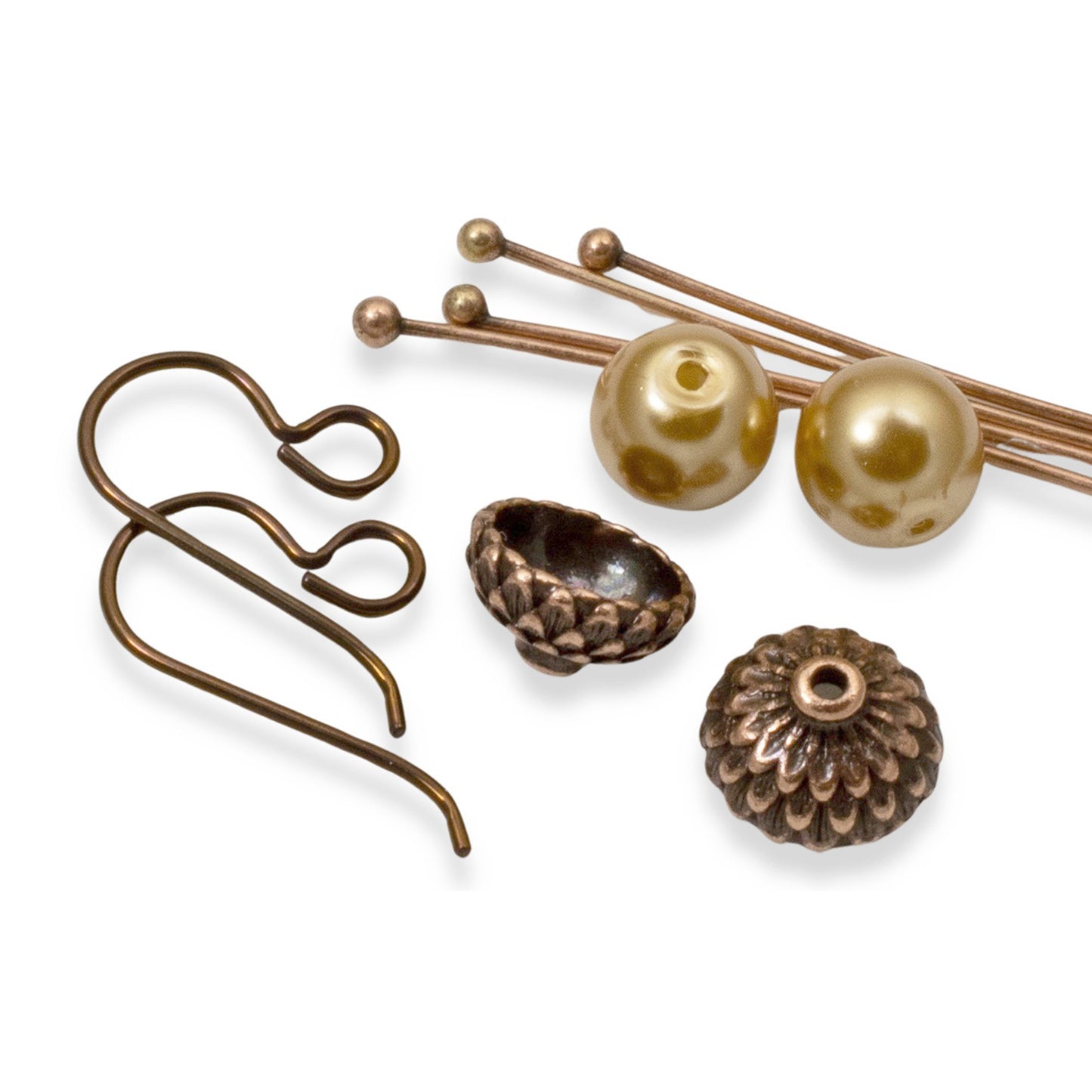 Gold Acorn DIY Earring Kit, Autumn Jewelry-Making, Hypoallergenic Niobium Hooks