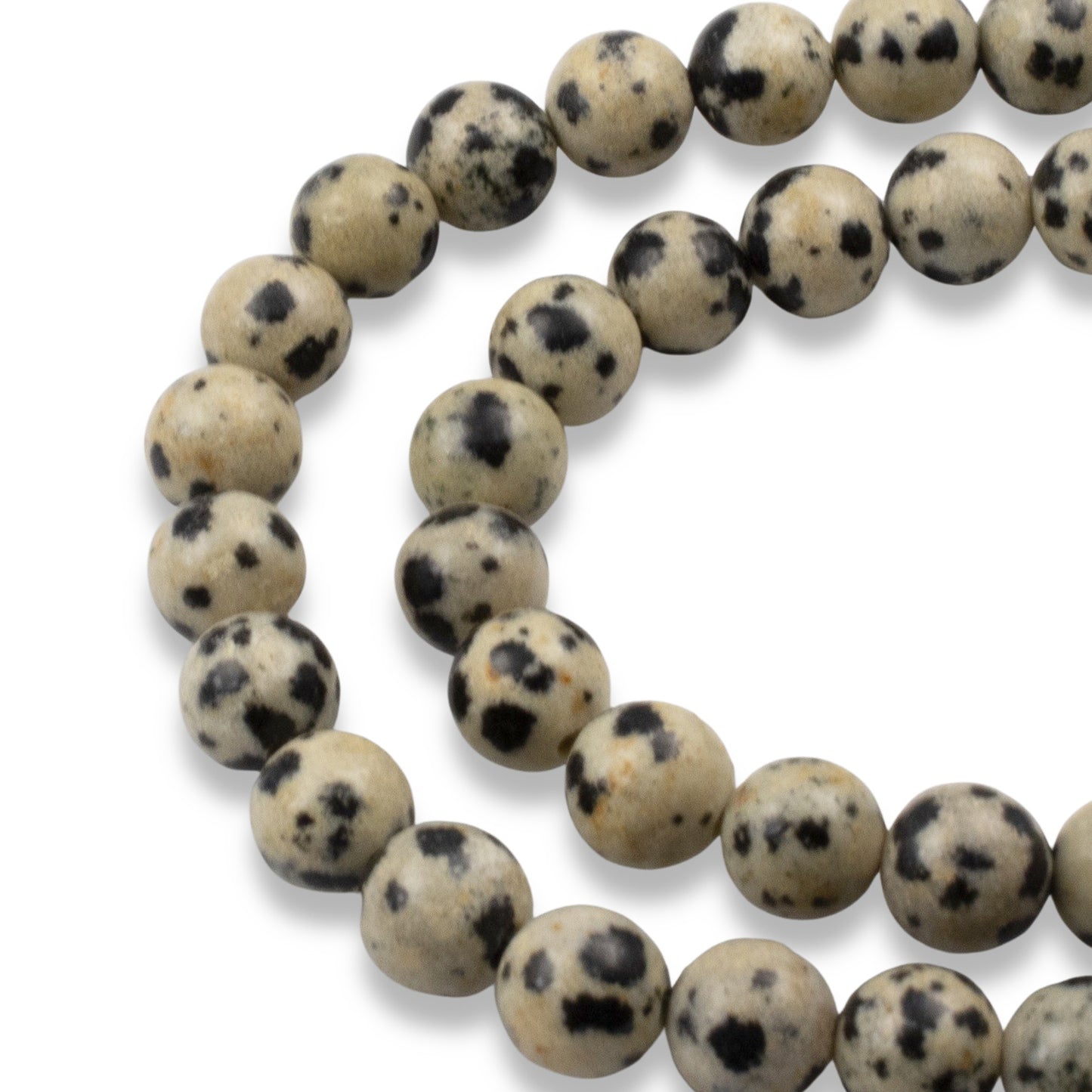 Dalmatian Jasper Beads: 6mm Round Spotted Natural Gemstone Strand Tan Gray Black Jewelry Making Supplies 58pcs