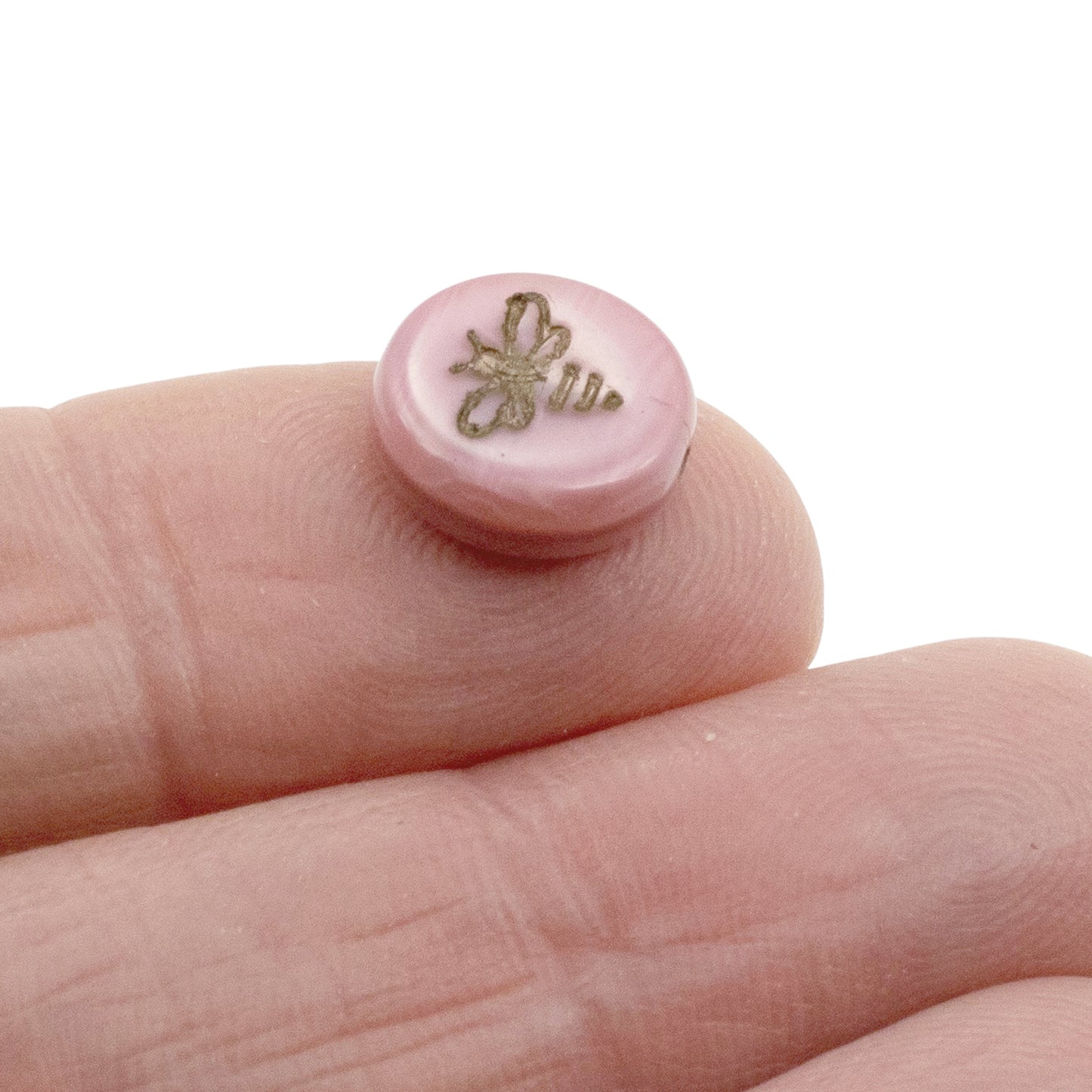 Pink Bee Beads: Czech Glass 12mm Coin Silk Rose 6 Pack Spring Nature Jewelry Making