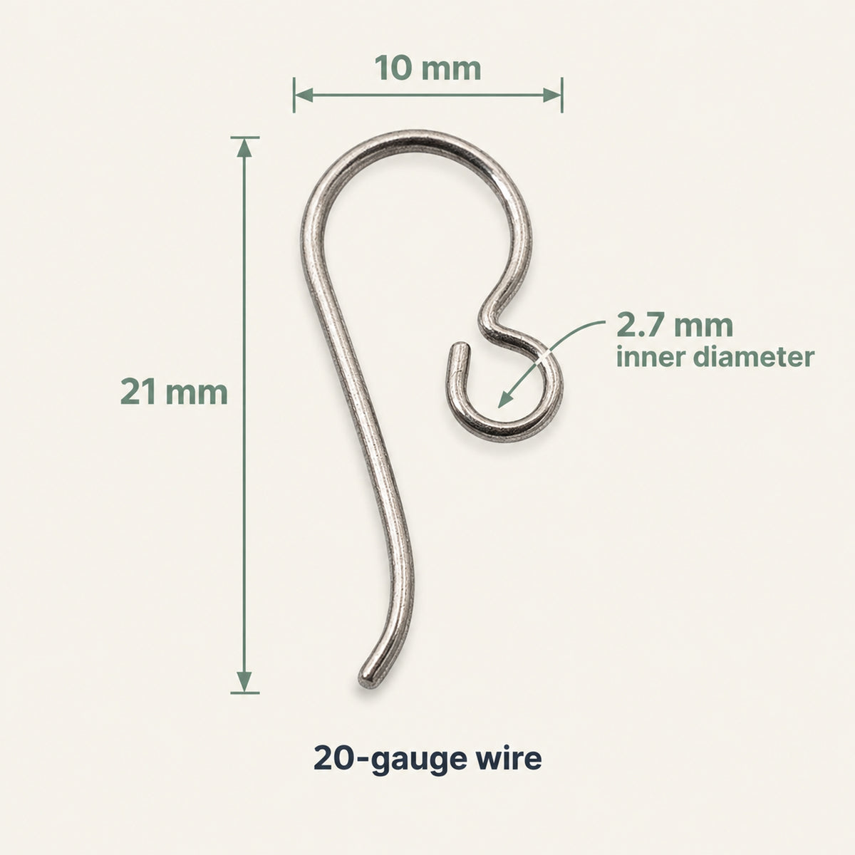 Titanium Ear Wires 50-Pack, Hypoallergenic Earring Hooks USA Made Sensitive Ears