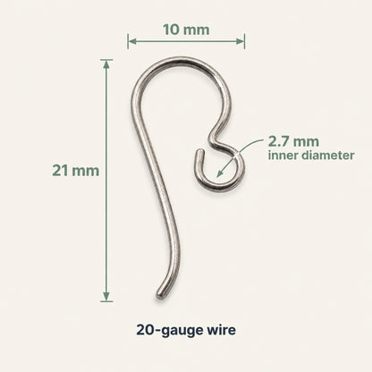 Titanium Ear Wires 50-Pack, Hypoallergenic Earring Hooks USA Made Sensitive Ears