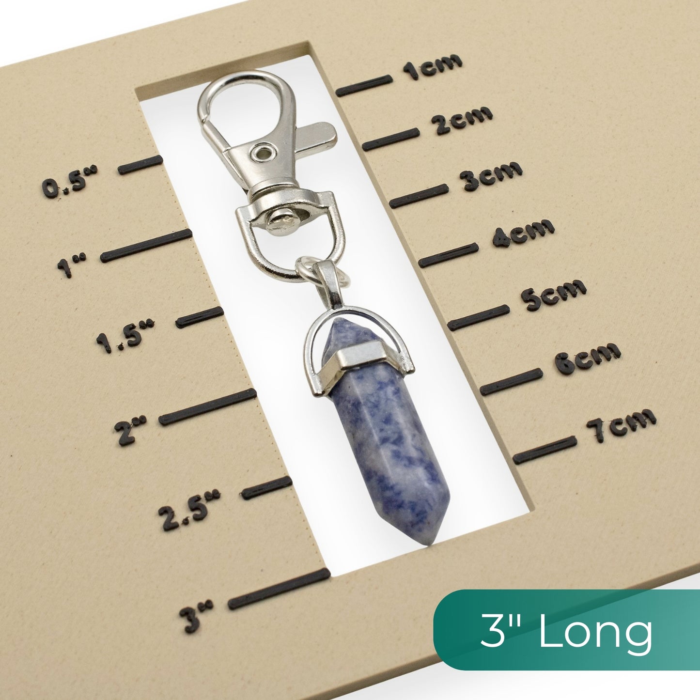 Denim Lapis Keychain, Natural Gemstone Bag Charm, Purse Accessory, Artisan Gift