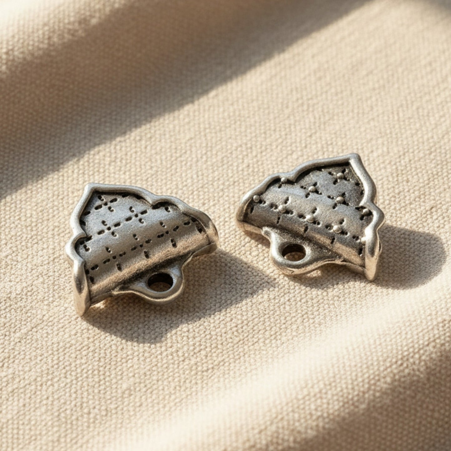 Marrakesh Crimp Ends, TierraCast Antique Silver Plated for Beadwork and Leather 2-Pack