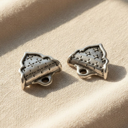 Marrakesh Crimp Ends, TierraCast Antique Silver Plated for Beadwork and Leather 2-Pack