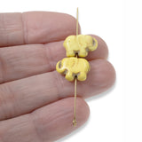 20 Yellow Elephant Beads - Small Lucky Elephants - Animal Beads for DIY Jewelry