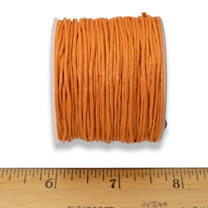 Orange 1mm Waxed Cotton Cord - 25 Meters - Jewelry and Craft String