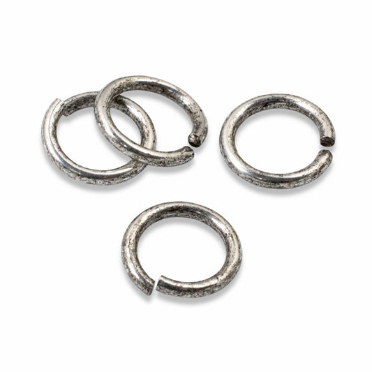 25 Antique Silver Large Round Jump Rings - Heavy Duty 16 Gauge - Nunn Design