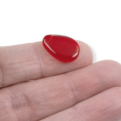 Siam Red Czech Glass Teardrop Beads:12-Pack Flat Pear Holiday Red 12x18mm