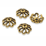 4 Gold Open Scalloped Bead Caps, Large TierraCast DIY Jewelry Embellishments