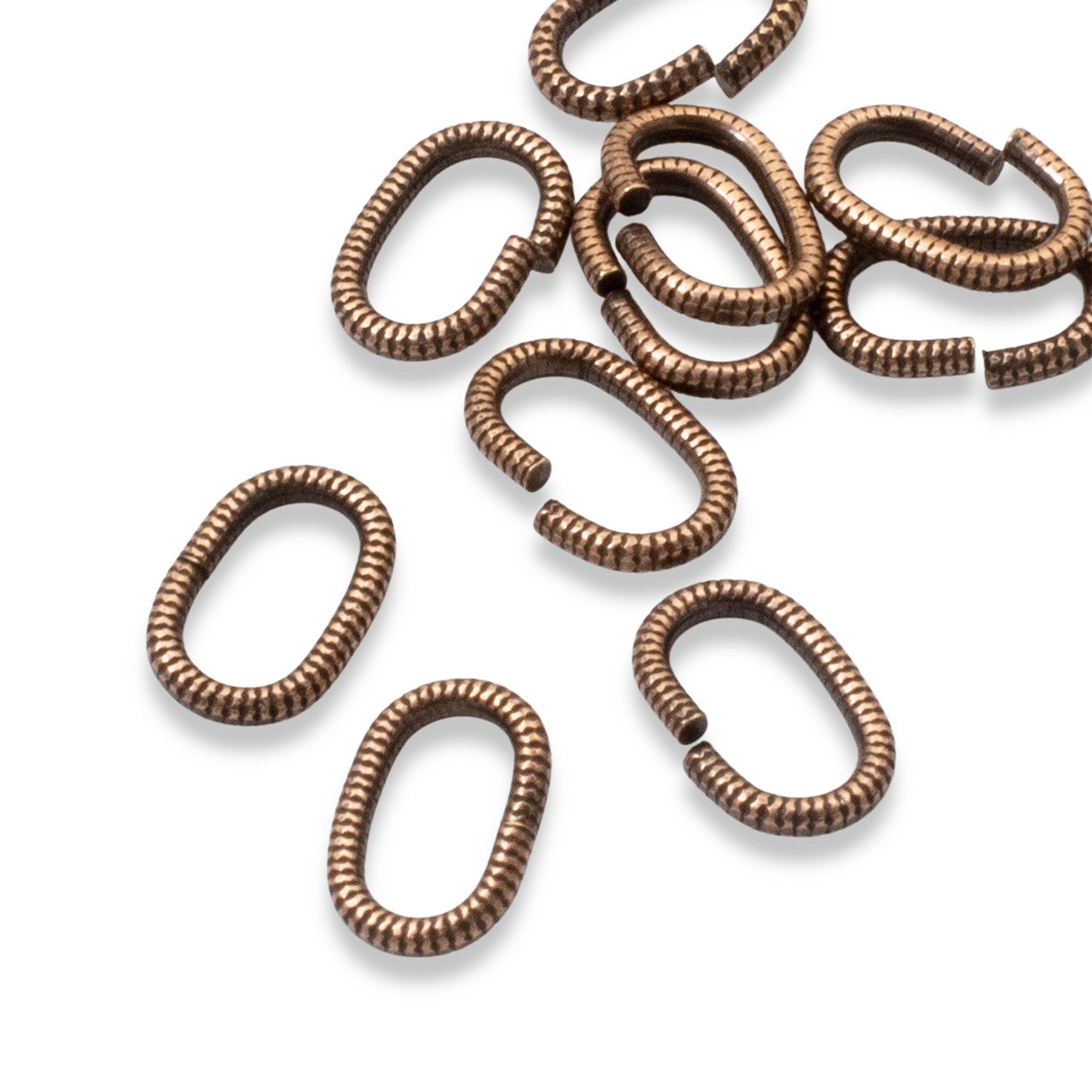 Copper Textured Oval Jump Rings, 10-Pack Premium Nunn Design Jewelry Findings