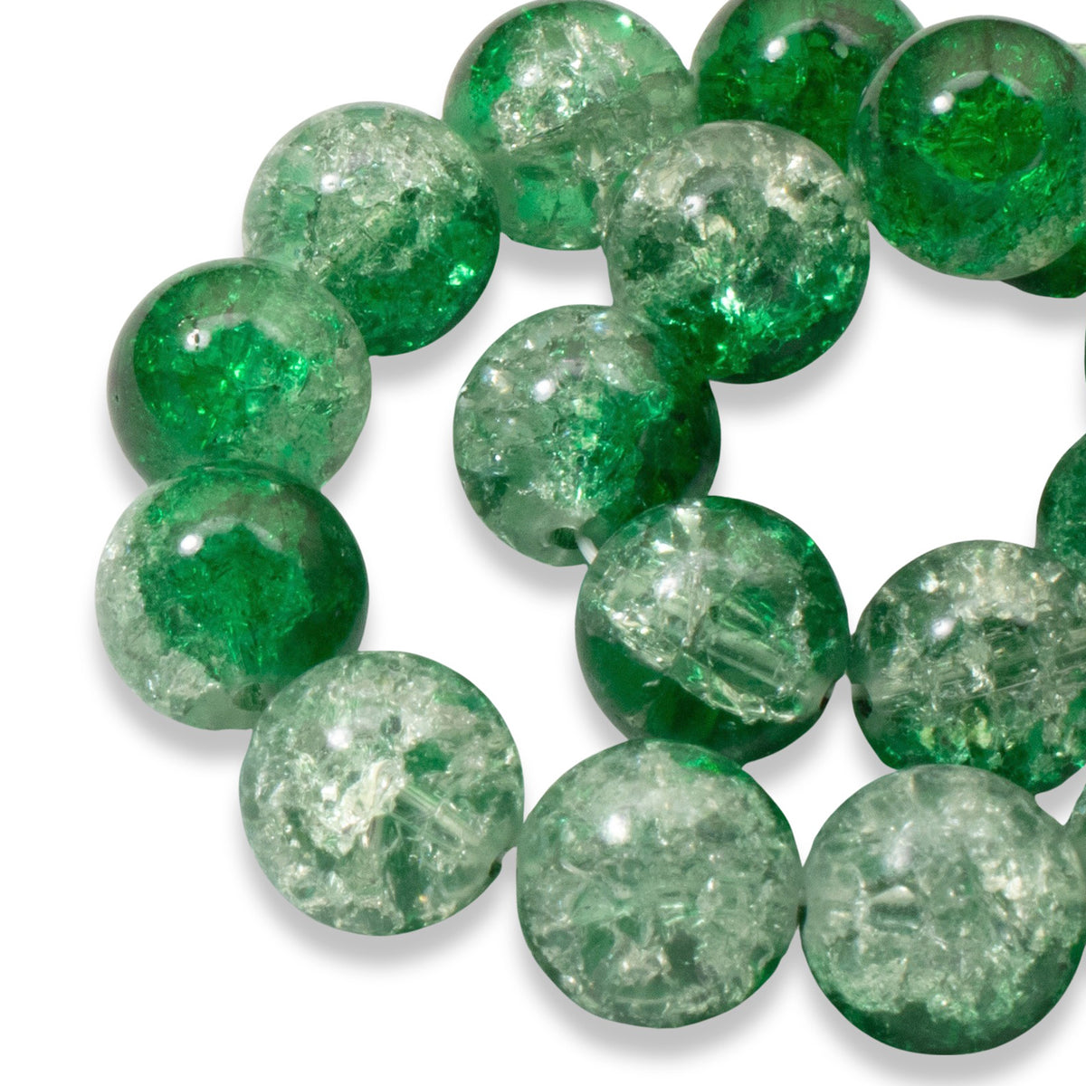 Large Christmas Beads, 20-Pack Bold Emerald Green Clear 12mm, Statement Jewelry