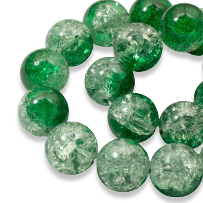 Large Christmas Beads, 20-Pack Bold Emerald Green Clear 12mm, Statement Jewelry