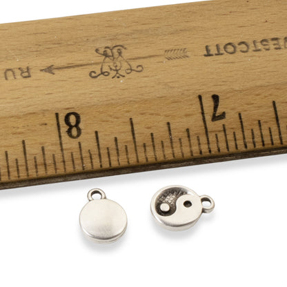 Yin Yang Charm, 6-Pack Mini Silver Balance Symbols, Spiritual Jewelry Making