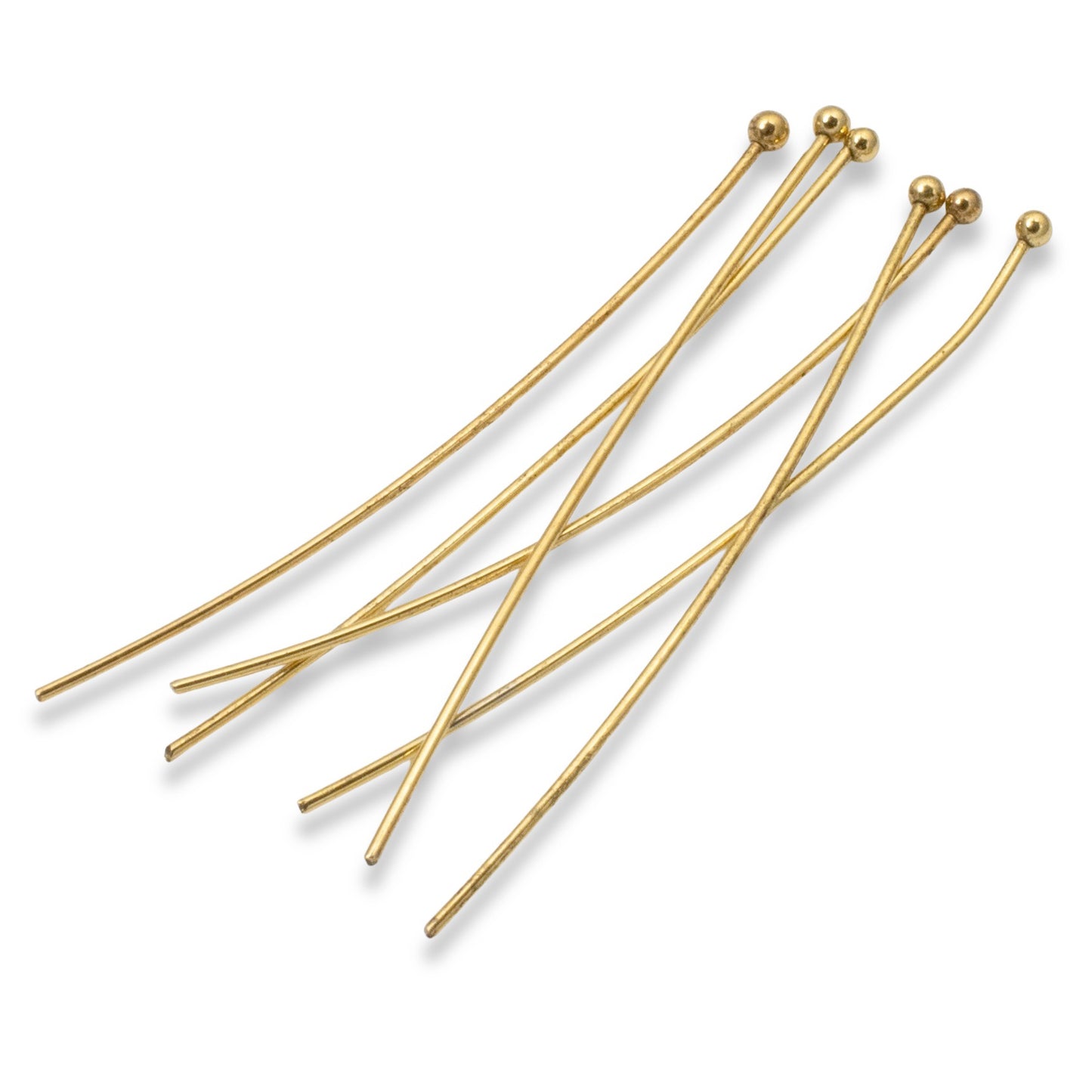 Antique Gold 2" Ball Head Pins 20 Gauge, 20-Pack Premium Jewelry Supplies