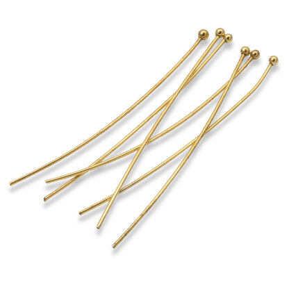 Antique Gold 2" Ball Head Pins 20 Gauge, 20-Pack Premium Jewelry Supplies