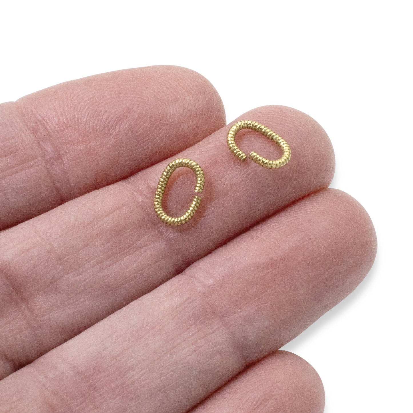 Antique Gold Textured Oval Jump Rings, 10-Pack Premium Nunn Design Jewelry Findings