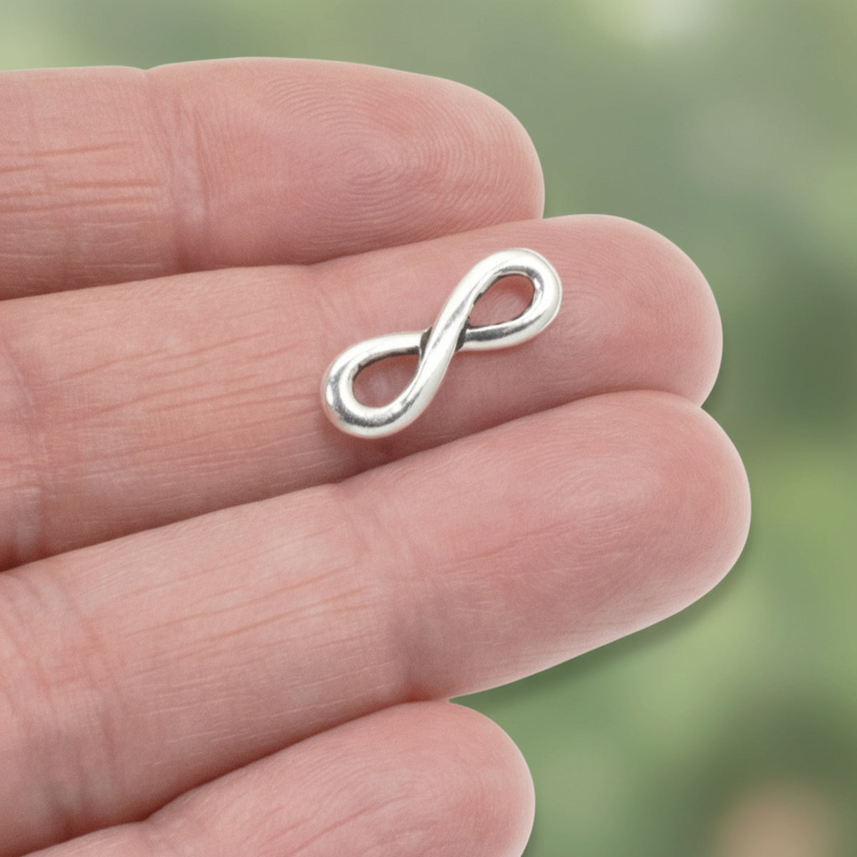 Silver Infinity Links 4-Pack, Small Infinity Symbol Connectors, Eternal Love Jewelry Supplies, Meaningful Spiritual Charm Links