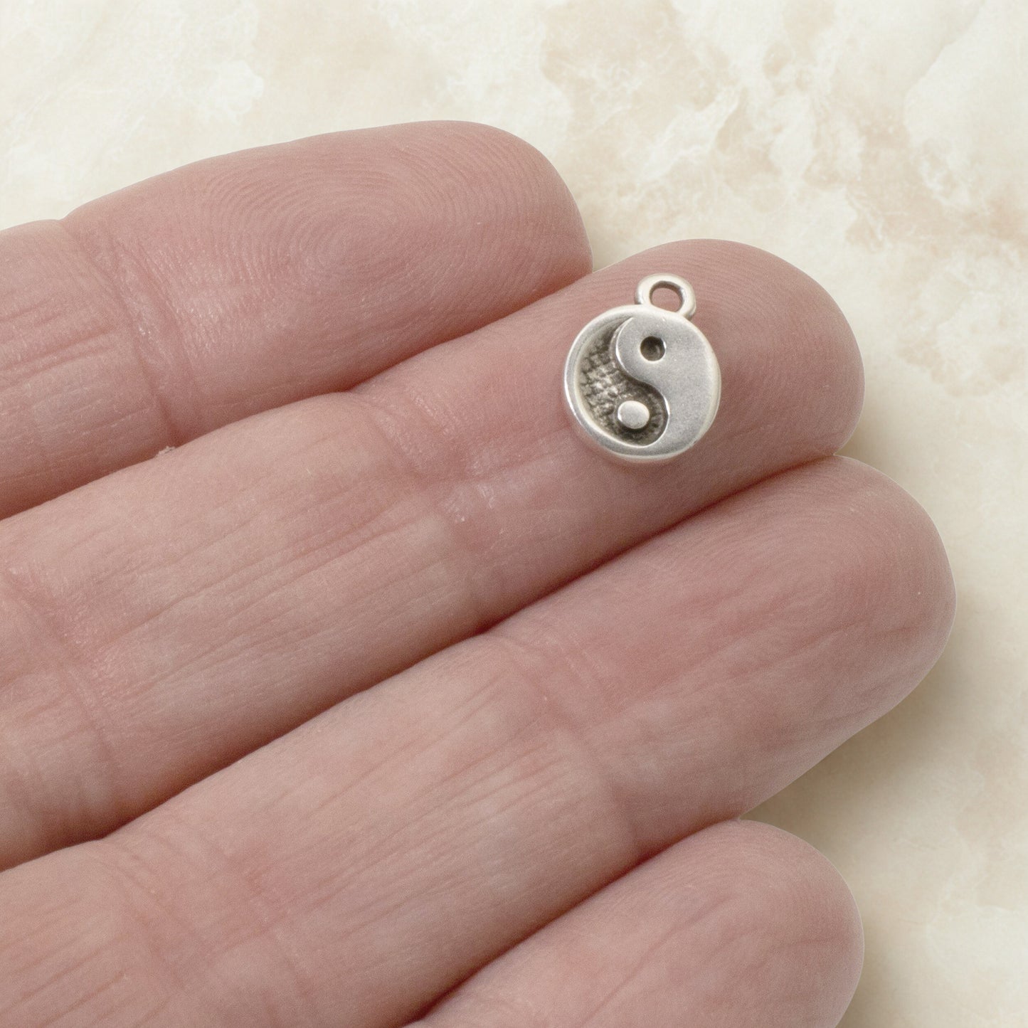 Yin Yang Charm, 6-Pack Mini Silver Balance Symbols, Spiritual Jewelry Making