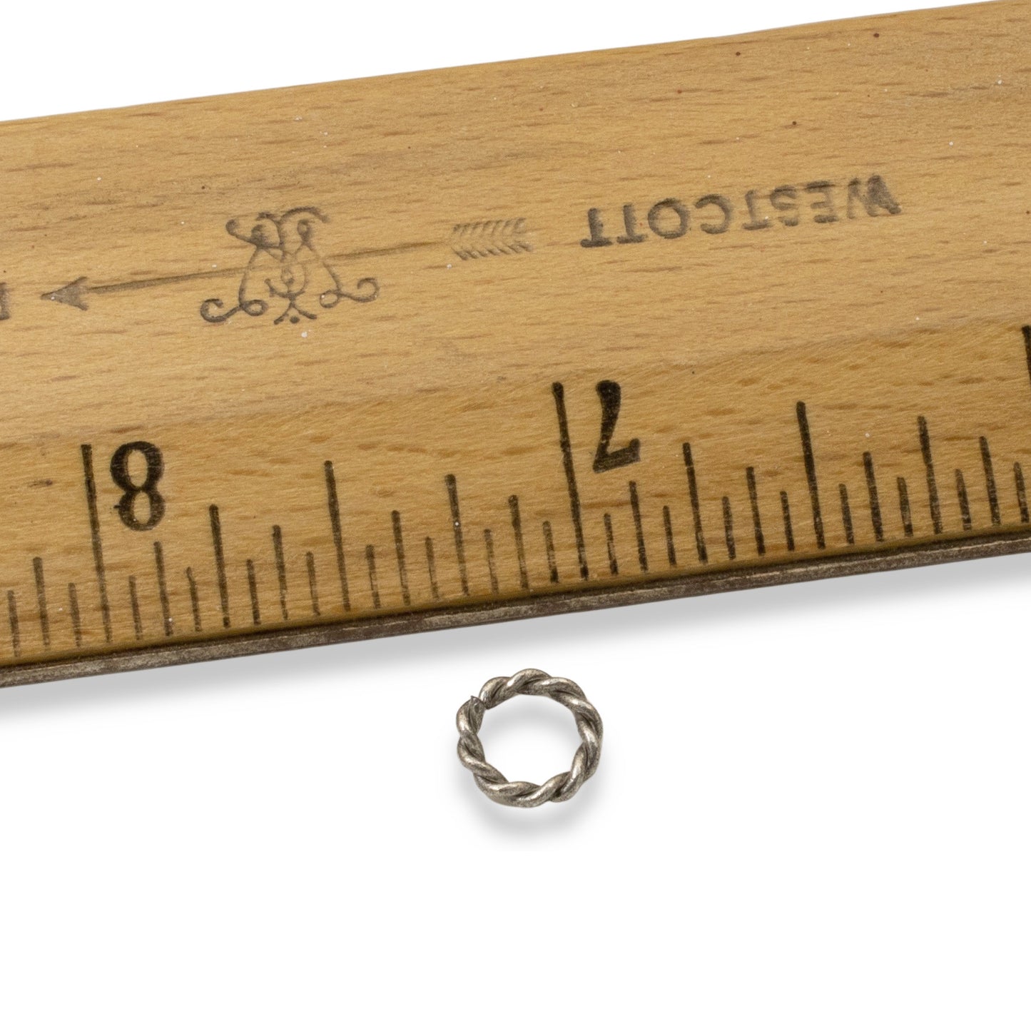 Mini Rope Jump Rings Antique Silver 10-Pack, Twisted Wire Connectors Findings