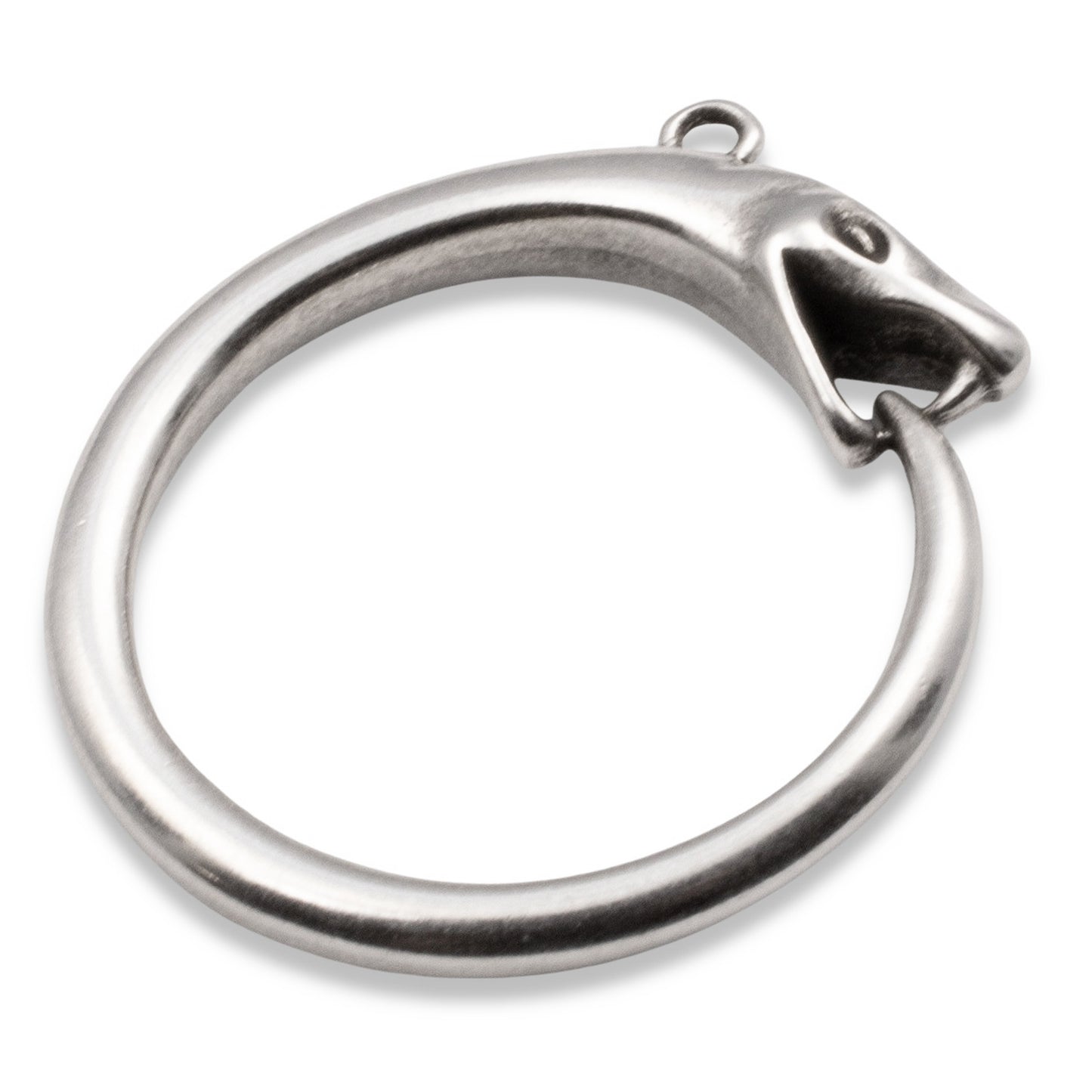 Silver Ouroboros Pendant: Snake Eating Tail Eternity Symbol, Alchemy Jewelry