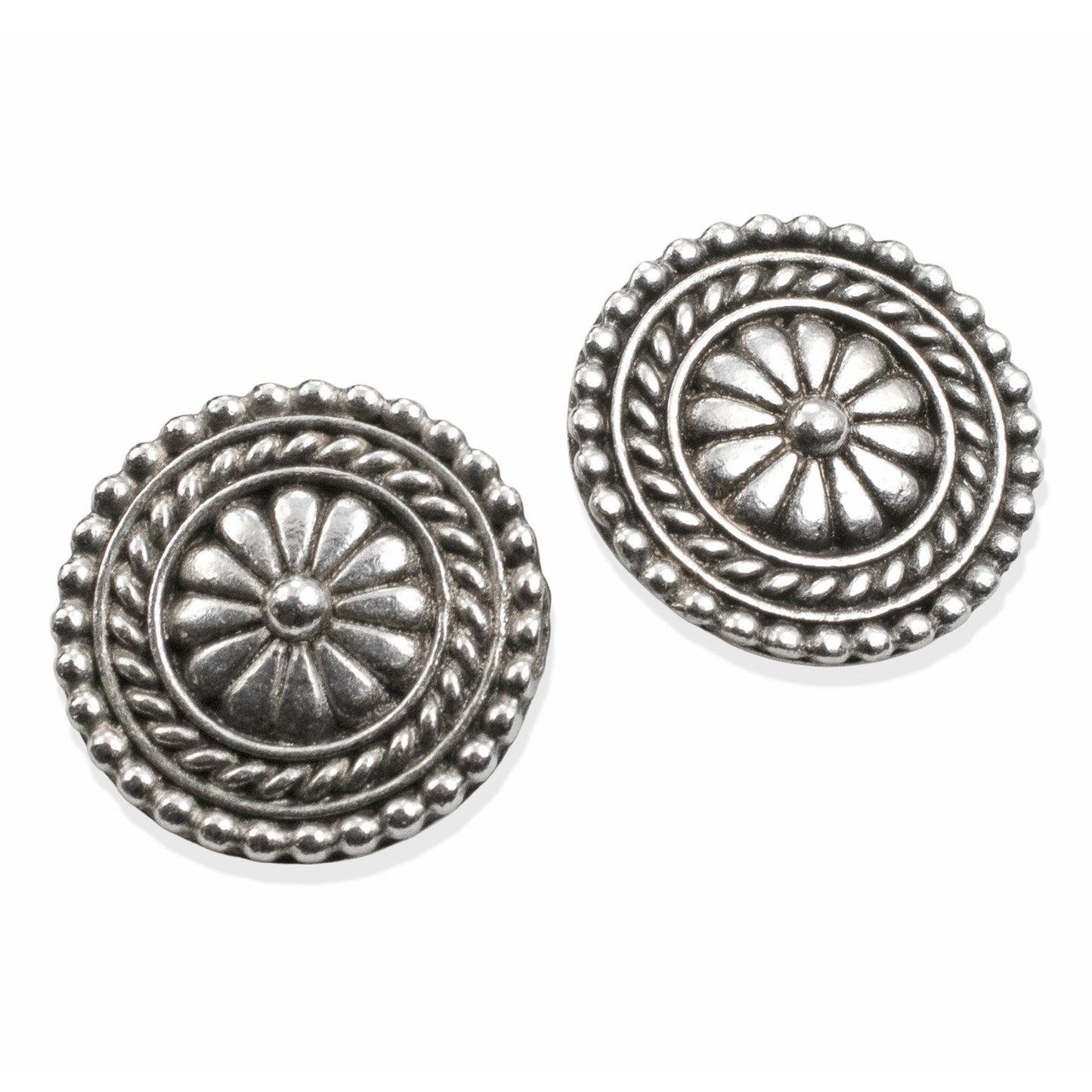 Bali Button Clasps Silver 18mm: Fine Silver Plated Pewter 2-Pack Leather Wrap Bracelet Closure